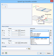 Zadání vlastností ve směru uvolnění