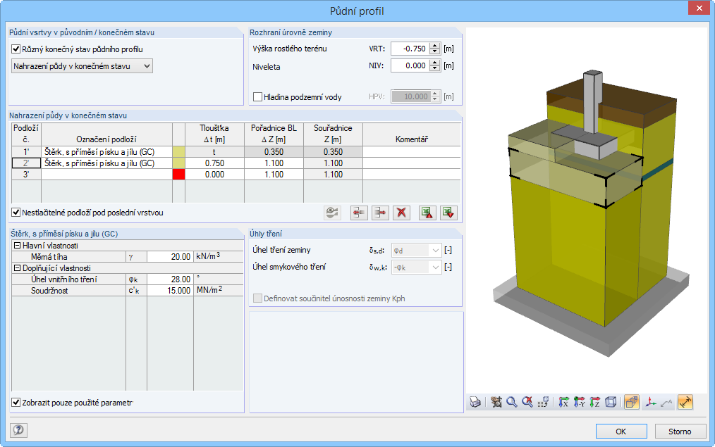 Bodenprofil im Endzustand