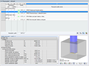 Dialog „3.1 Posouzení - shrnutí“ s podrobnými údaji o únosnosti průřezu sloupu