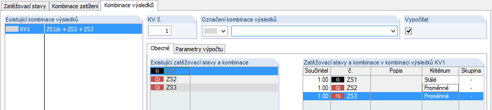 Sečtení do kombinace výsledků