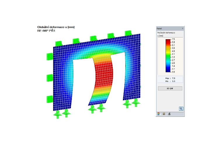 Globale Vorverformung der Wand