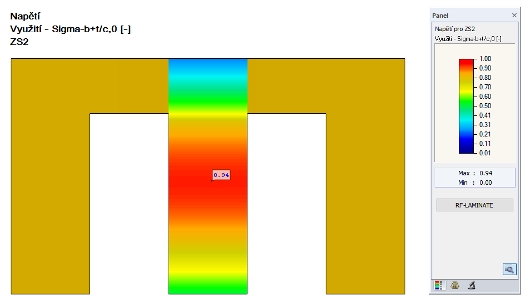 Auslastung des knickgefährdeten Wandabschnitts
