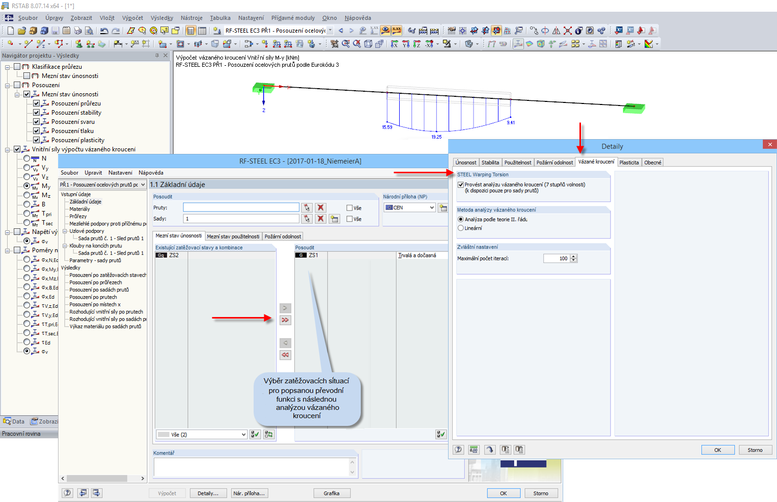 3 - Zusatzmodul RF-/STAHL EC3 mit Erweiterung RF-/STAHL Wölbkrafttorsion