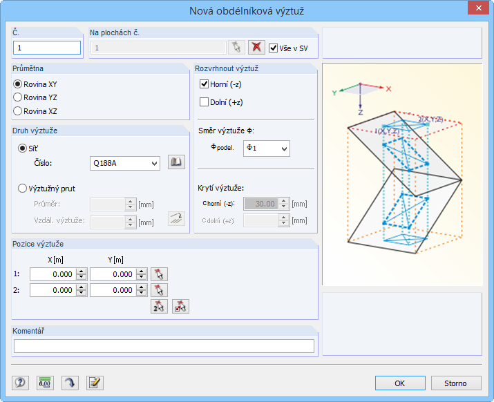 Dialog "Neue Rechteckbewehrung"