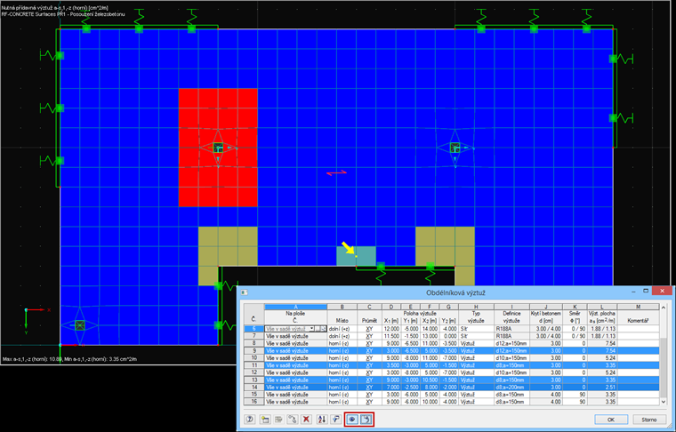 Tabelle "Rechteckbewehrung" mit Synchronisation