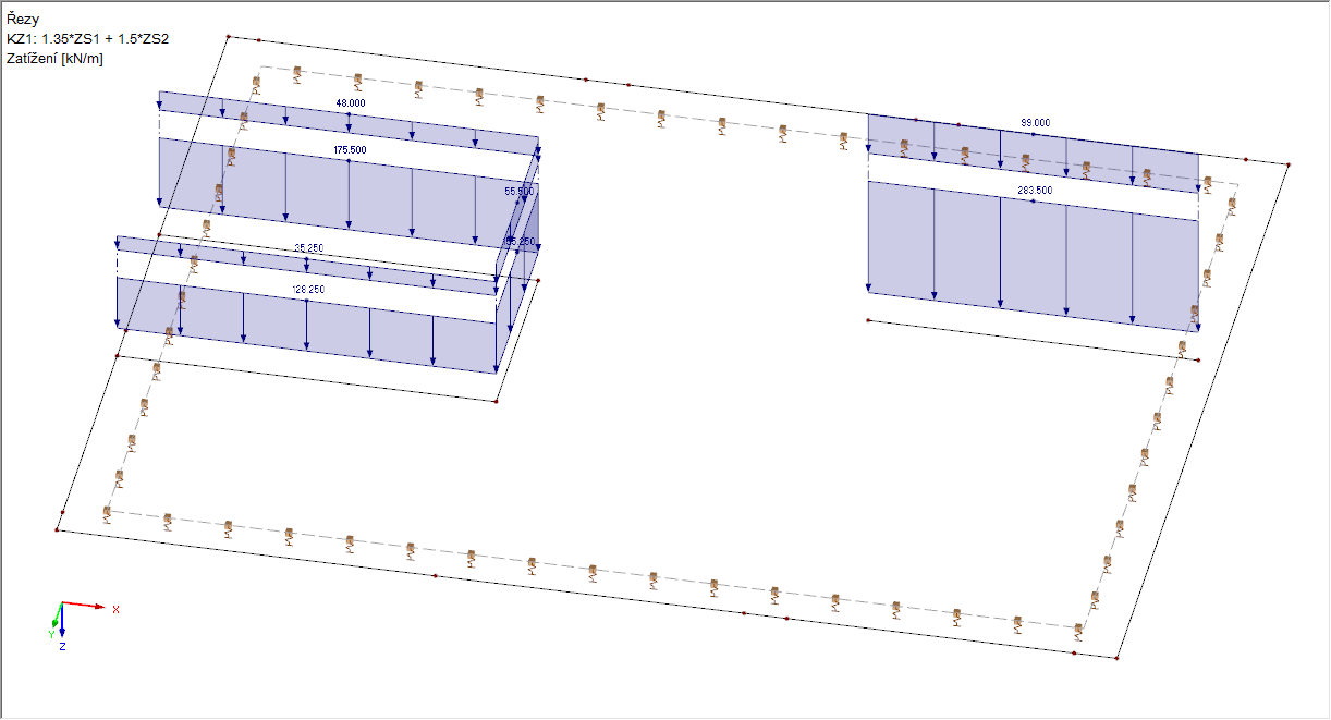 Nahrazení stěny liniovým zatížením