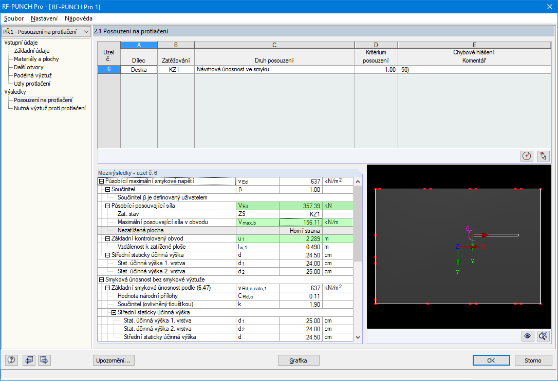 Vypočítaná posouvající síla VEd