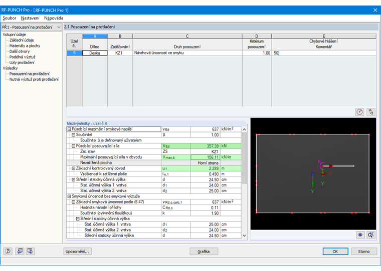 Vypočítaná posouvající síla VEd