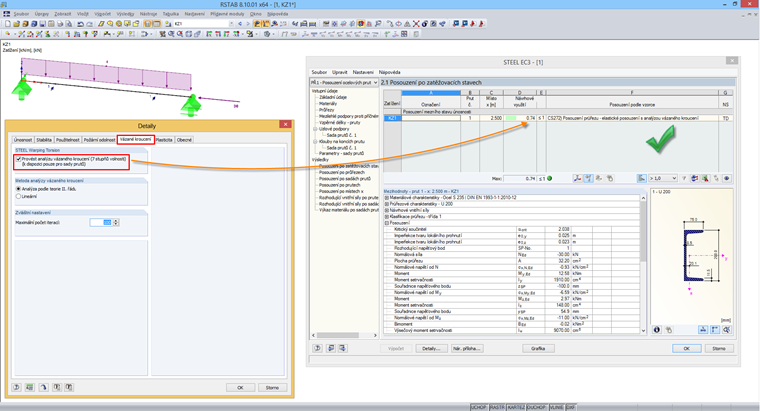 Posouzení stability U-průřezů