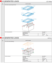 Prinzipskizzen für Schneelasten und Windlasten im Ausdruckprotokoll