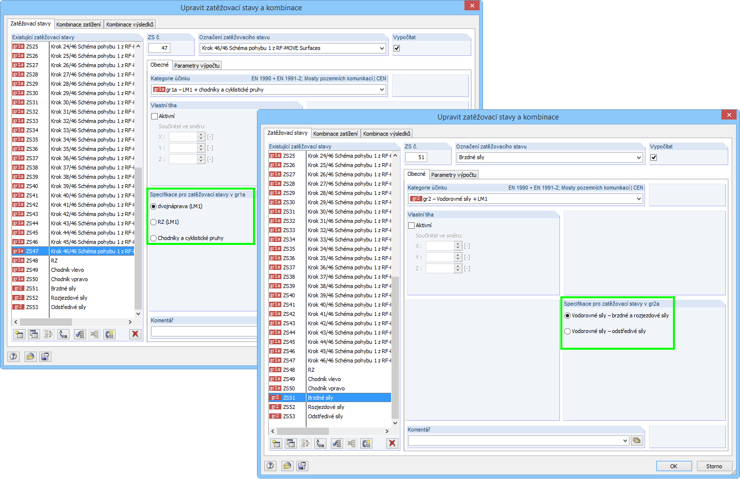 Vytváření kombinací pro mosty pozemních komunikací podle EN 1990 + EN 1991-2: Specifikace zatěžovacích stavů v kategorii účinku gr1 až gr5