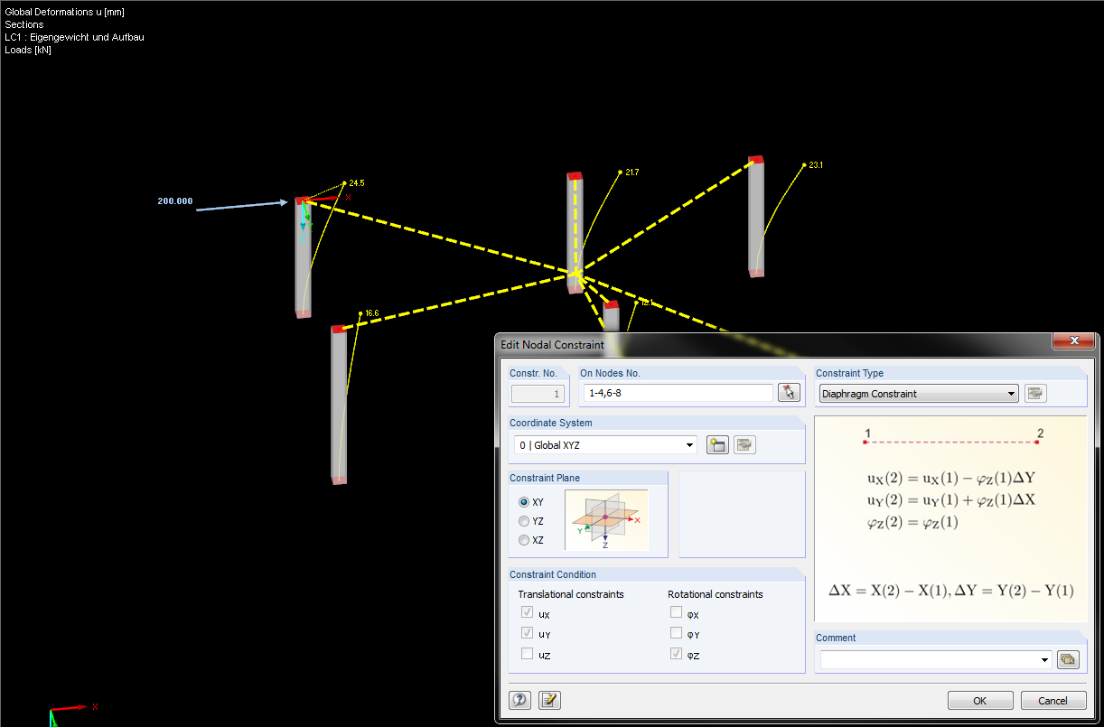 Knotenkopplung Typ Diaphragma