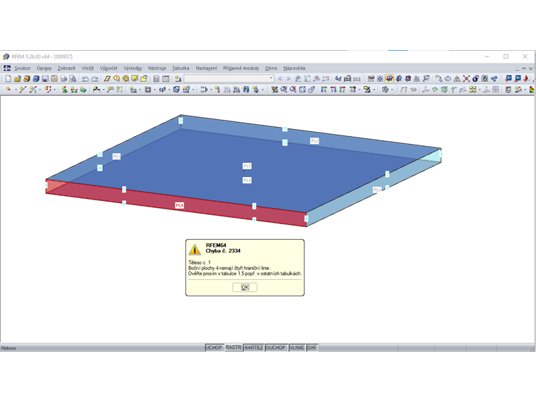 Boční plocha PL4 se šesti hraničními liniemi
