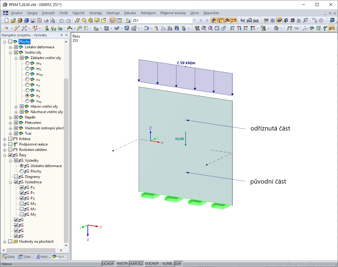 Příklad 1: Horizontaler Schnitt durch die Wand