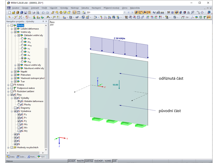Příklad 1: Horizontaler Schnitt durch die Wand
