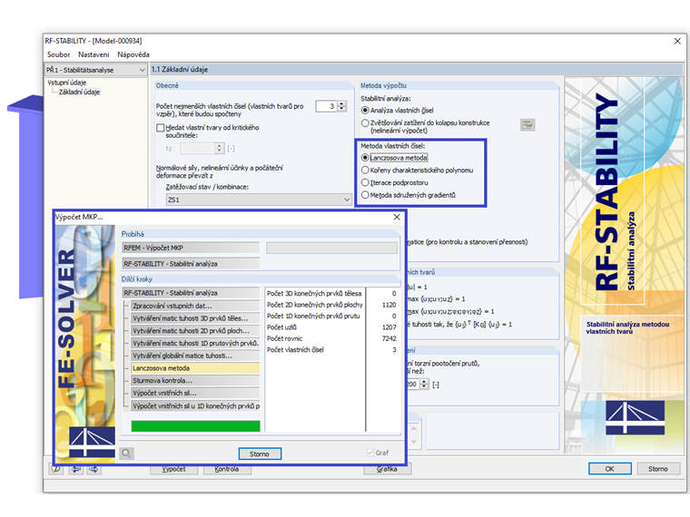 Metody vlastních čísel v RF-STABILITY