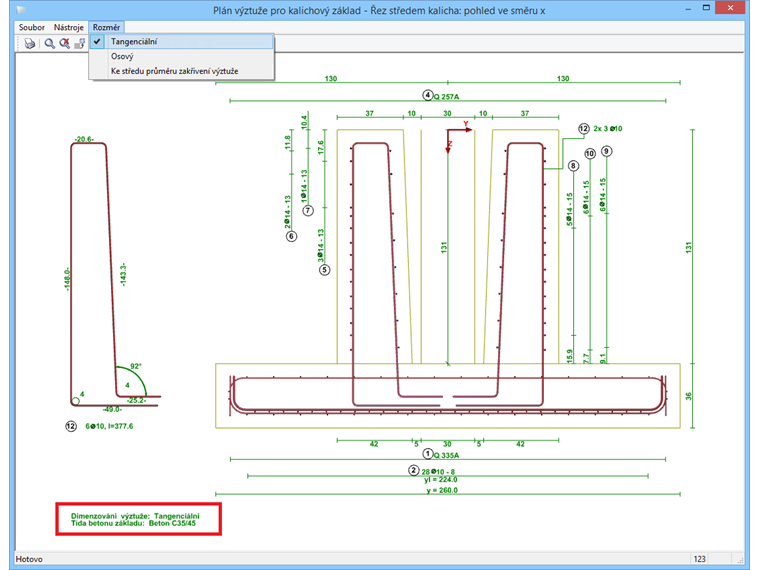 Nastavení výkresů výztuže