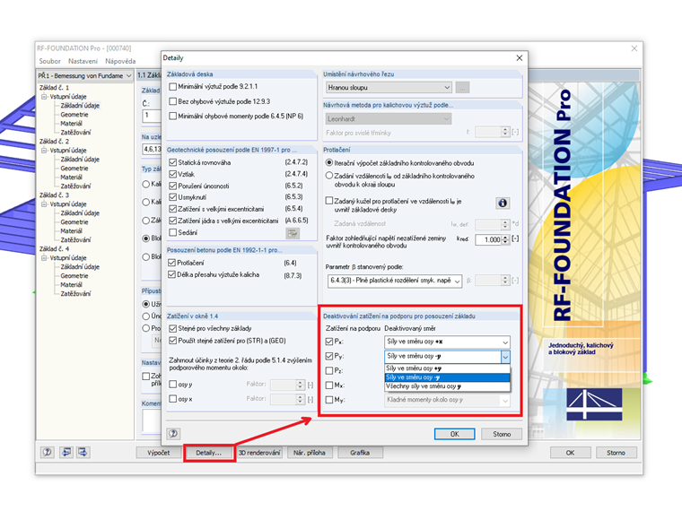 Nezohlednění podporových sil při posouzení základových patek
