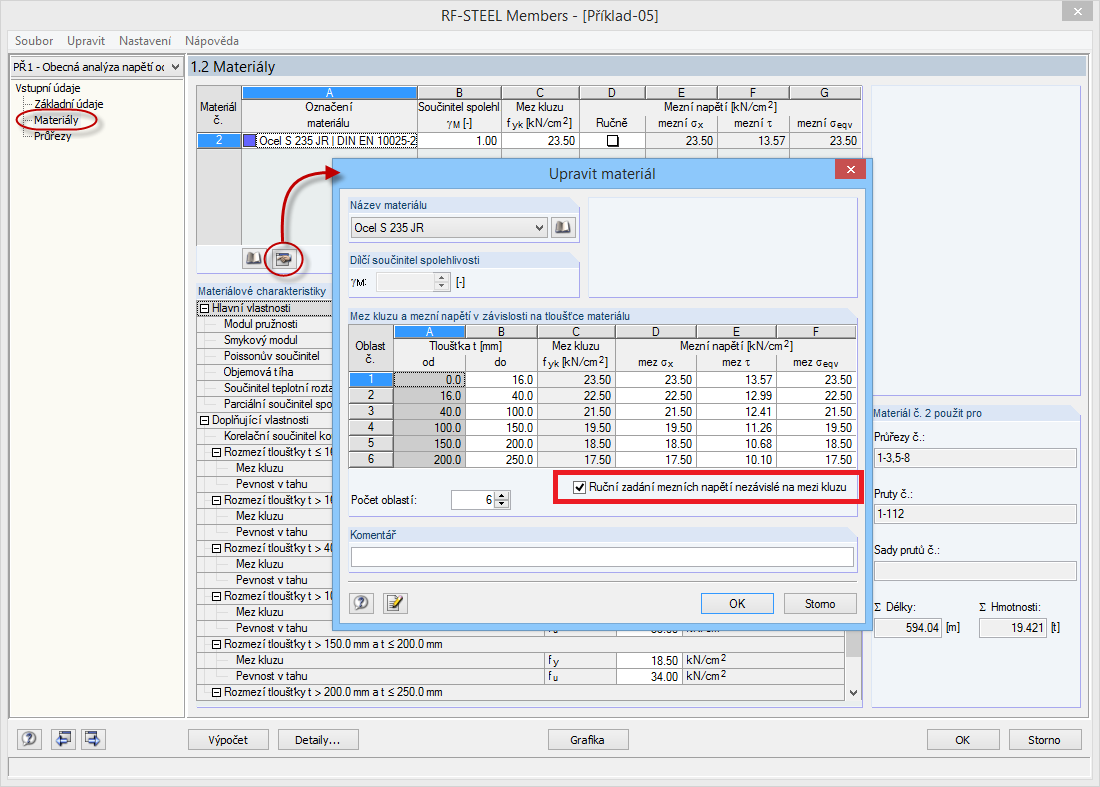 Úprava mezního napětí