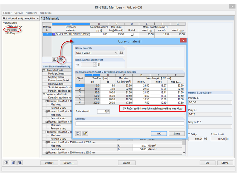 Úprava mezního napětí