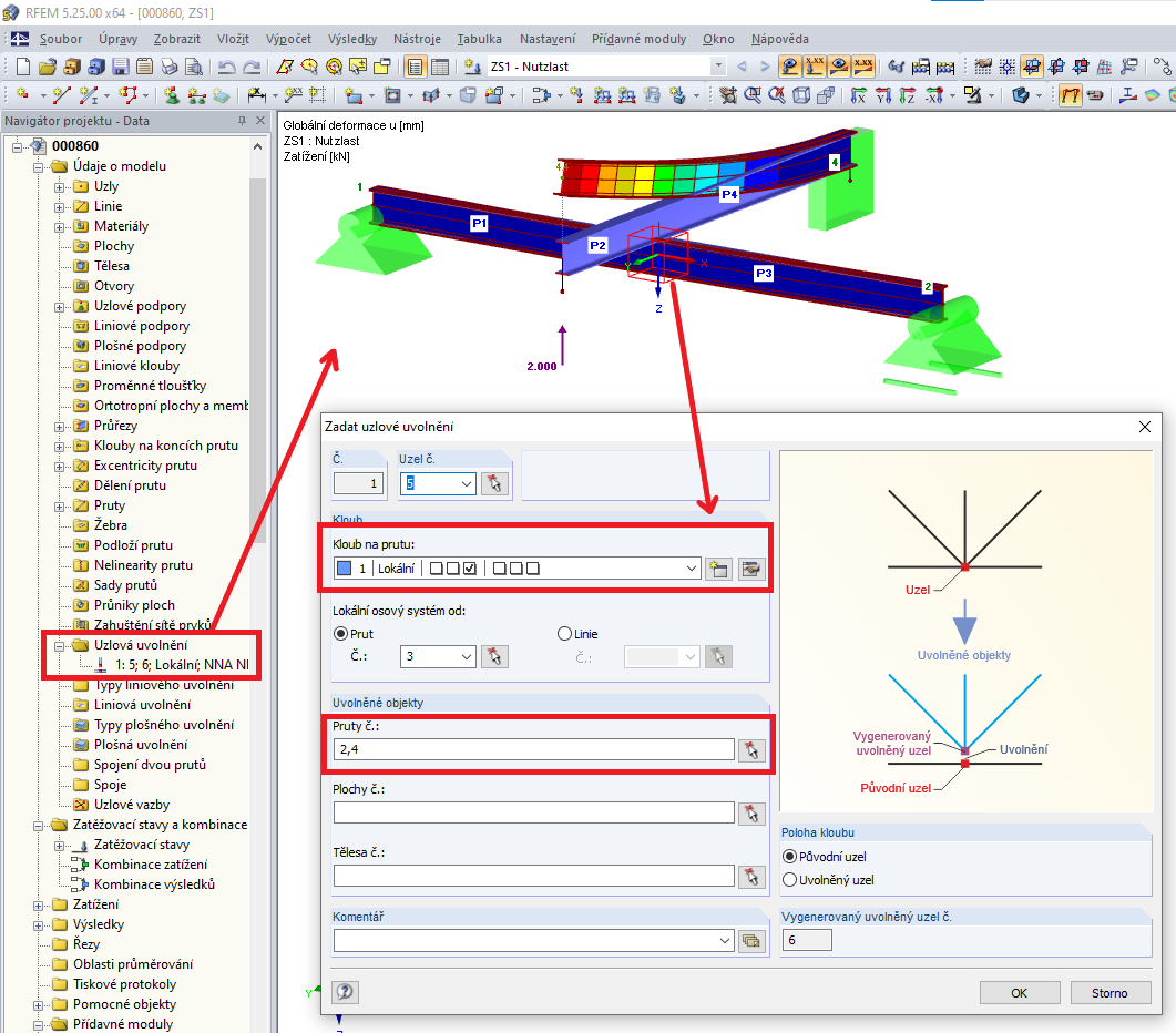 Zadání uvolněných objektů