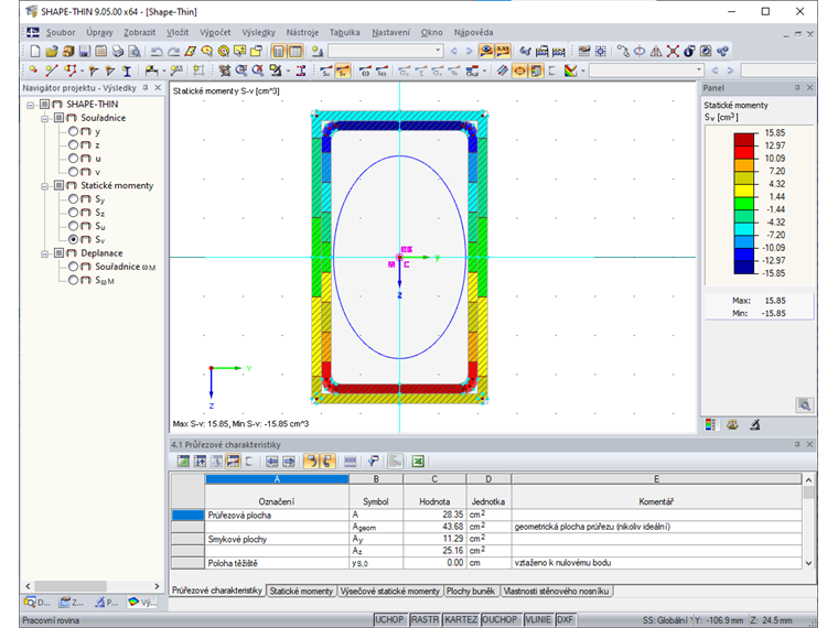 Hybridní průřez v programu SHAPE -THIN
