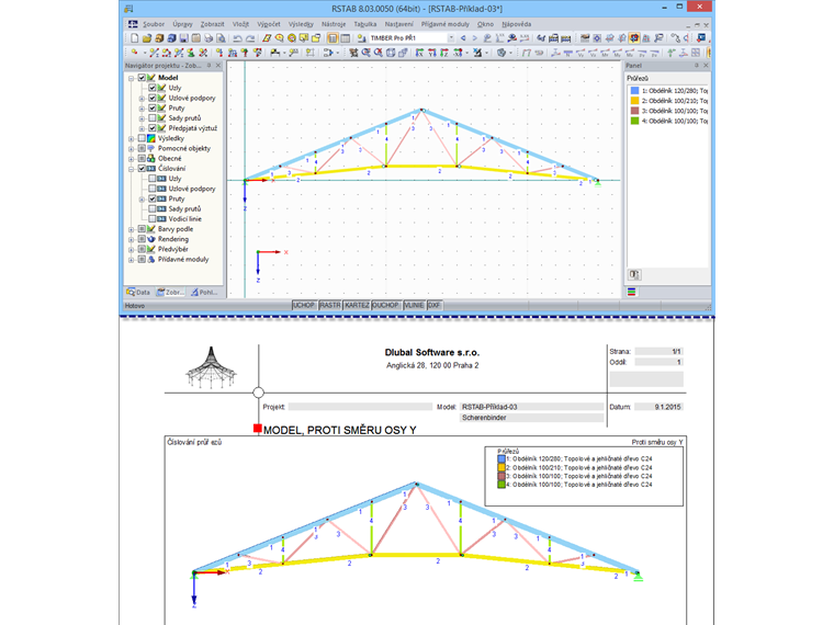 Panel barev pro průřezy