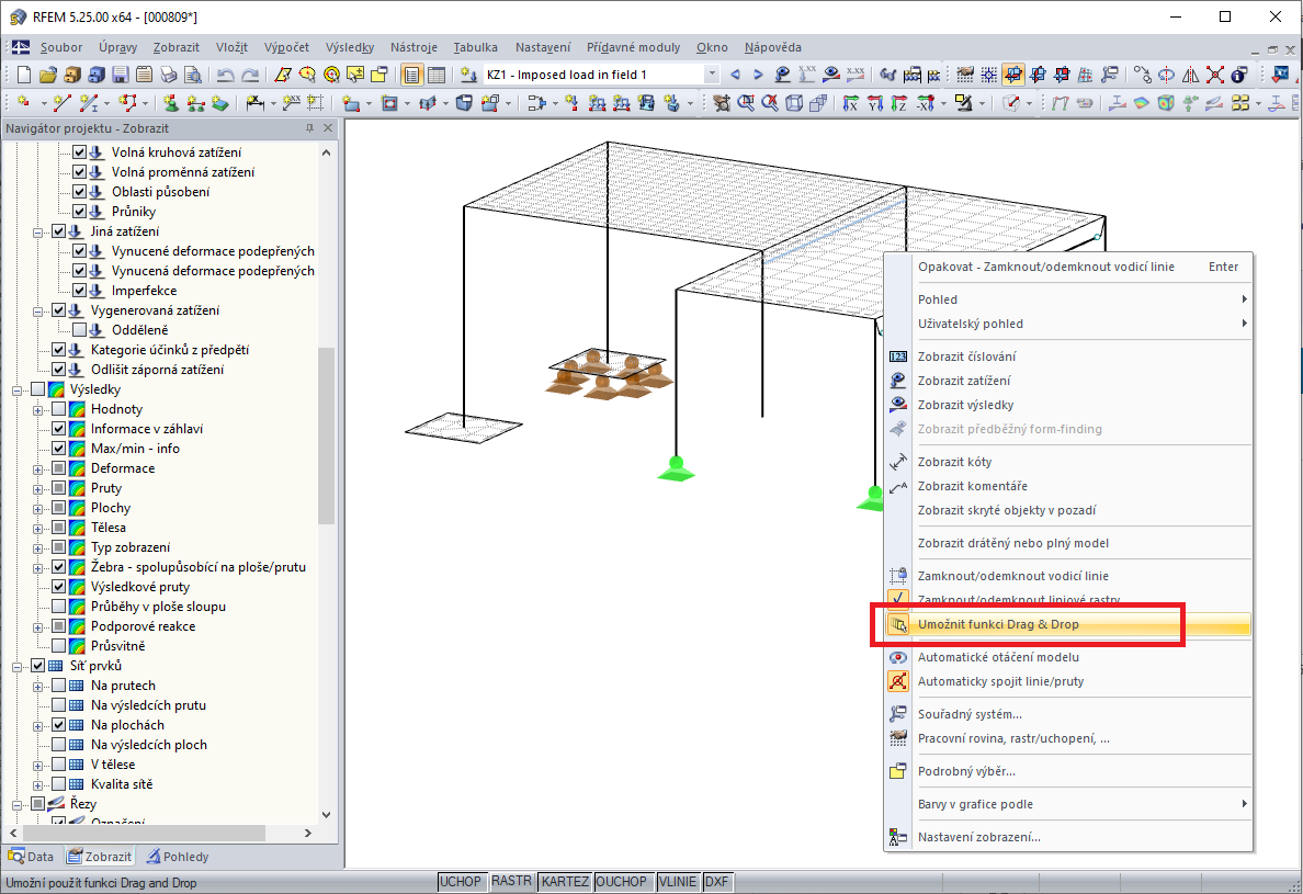 Aktivace "Umožnit funkci Drag & Drop"