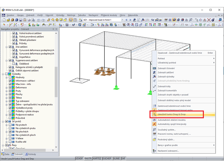 Aktivace "Umožnit funkci Drag & Drop"