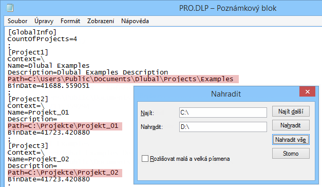 Změnit cestu k adresáři