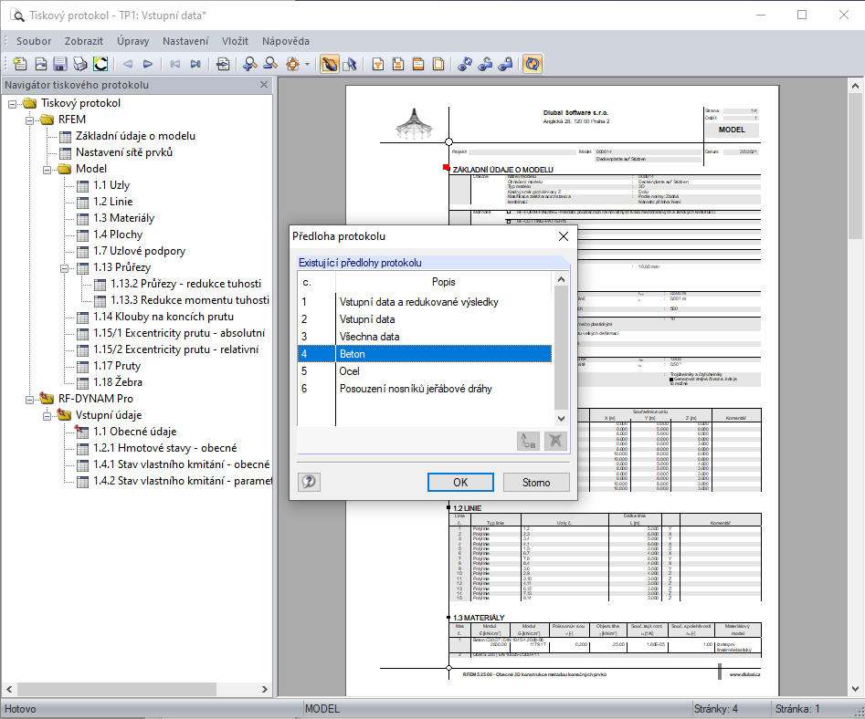 Šablony tiskových protokolů
