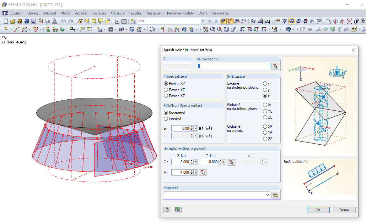 Volné kruhové zatížení