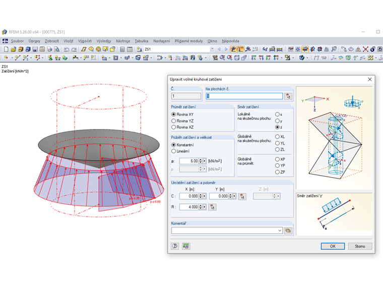 Volné kruhové zatížení