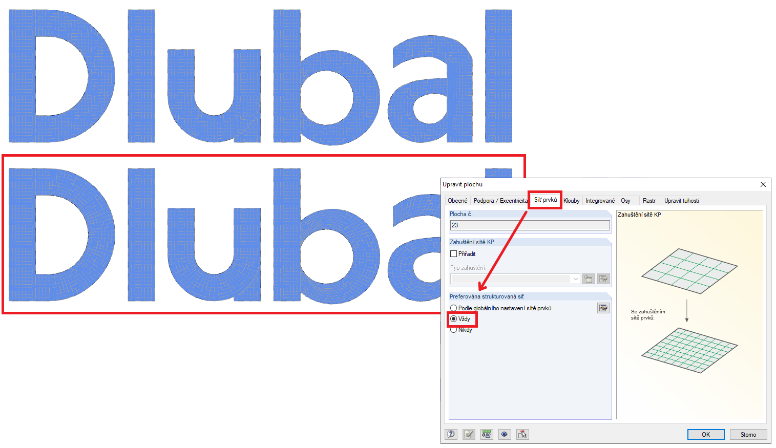 Preferována strukturovaná síť