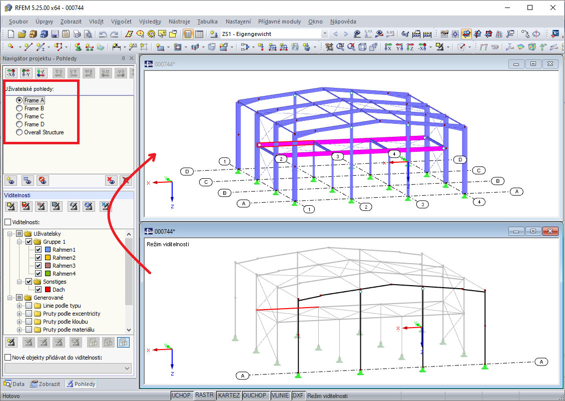 Přepínání mezi pohledy