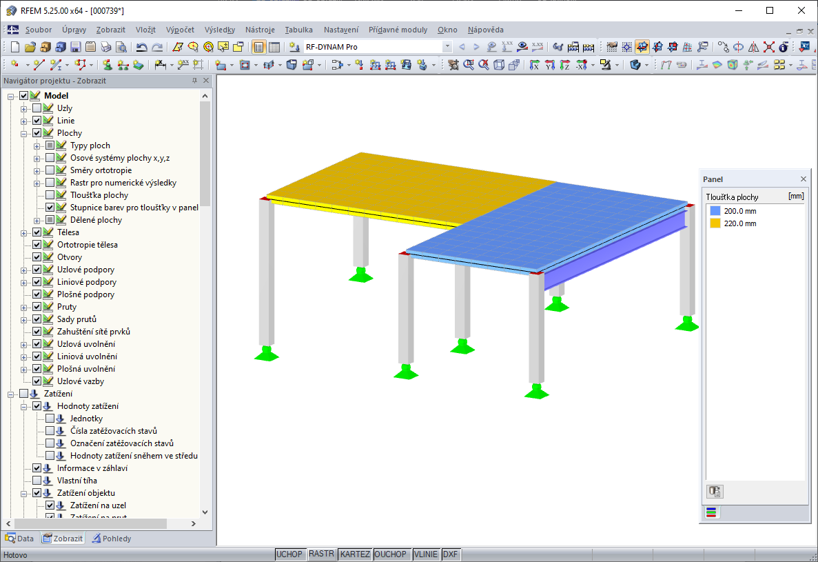 Farbskala der Dicken im Panel