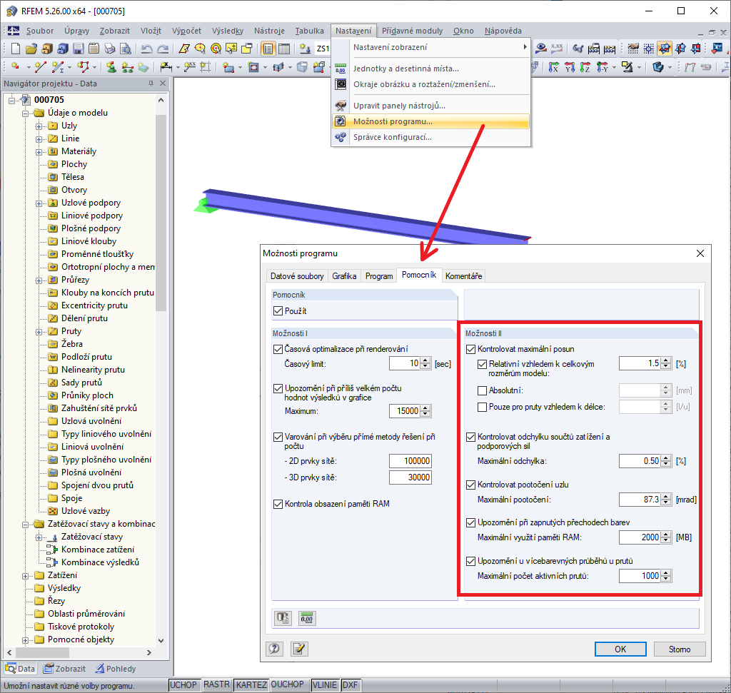Možnosti II v Pomocníku