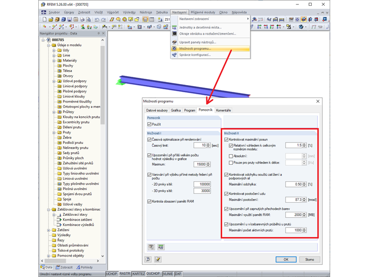 Možnosti II v Pomocníku