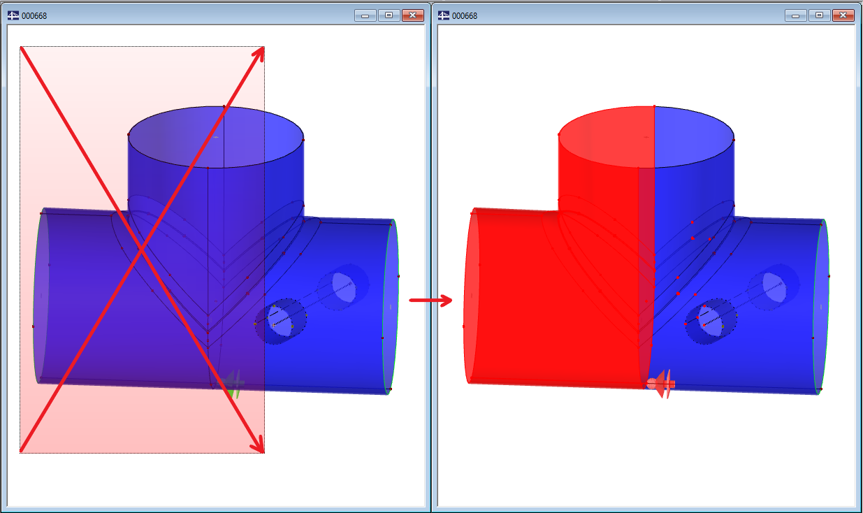 Výběr zleva doprava