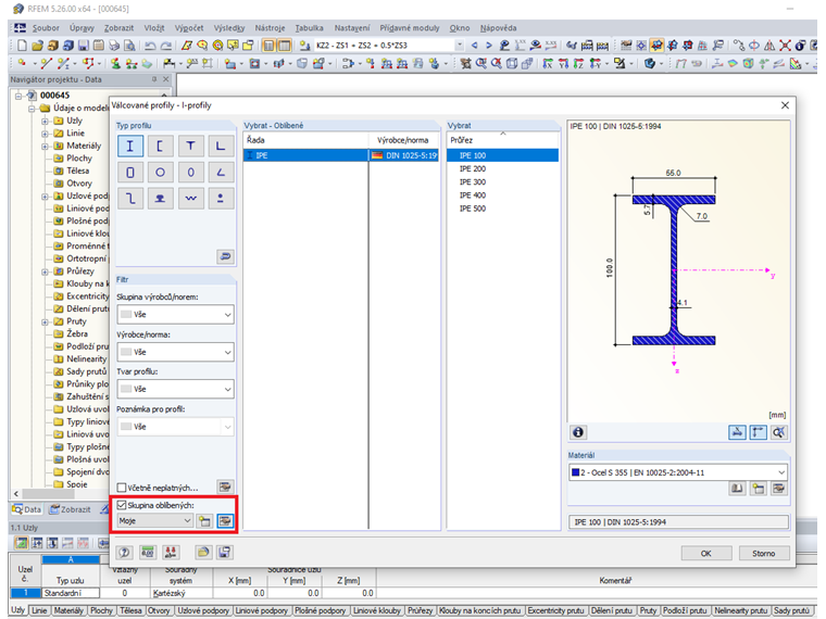Upravit aktuální skupinu oblíbených