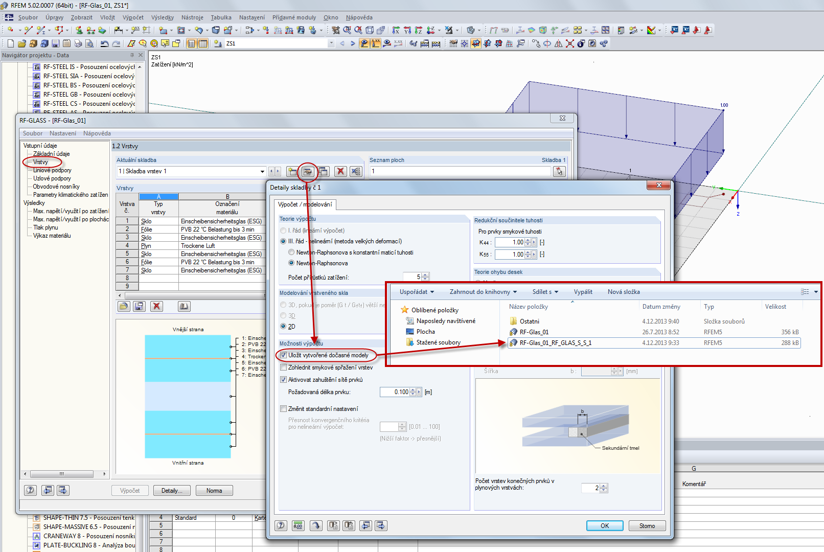 Zobrazení dočasných výpočtových modelů