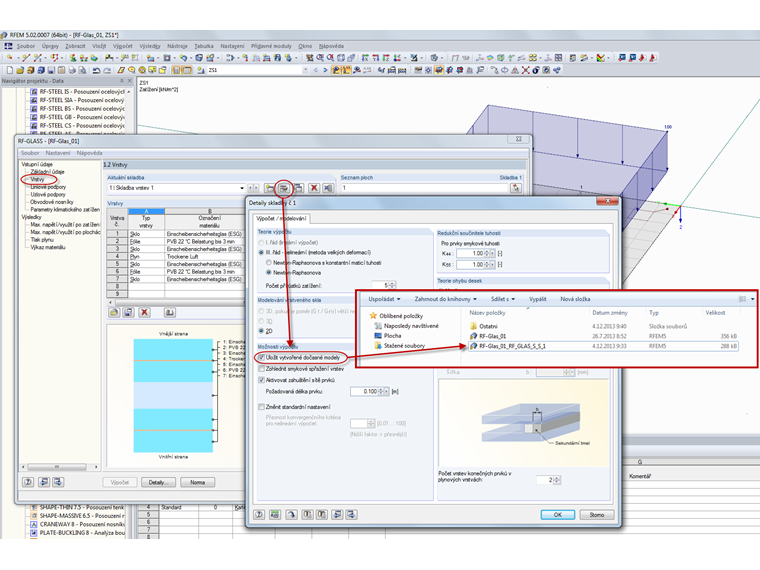 Zobrazení dočasných výpočtových modelů