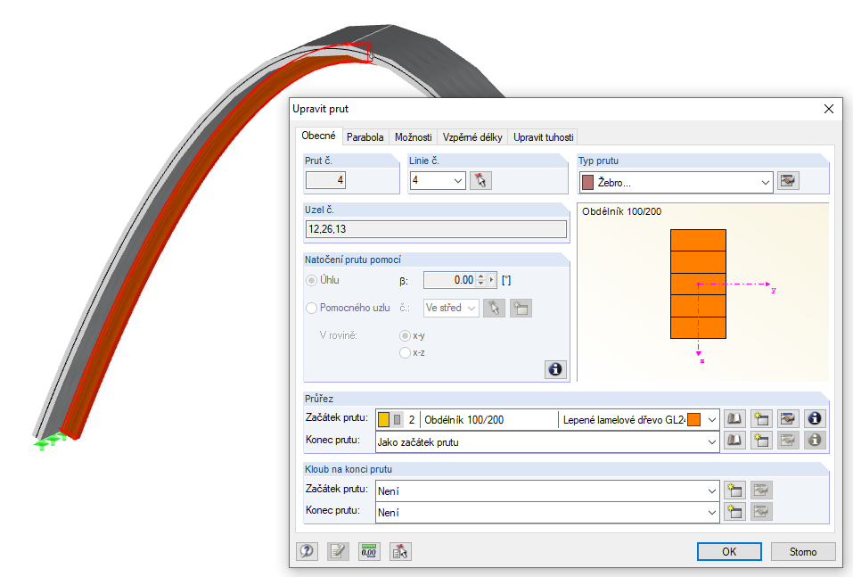Modelování průvlaků v konstrukcích z křížem lepeného dřeva pomocí žeber