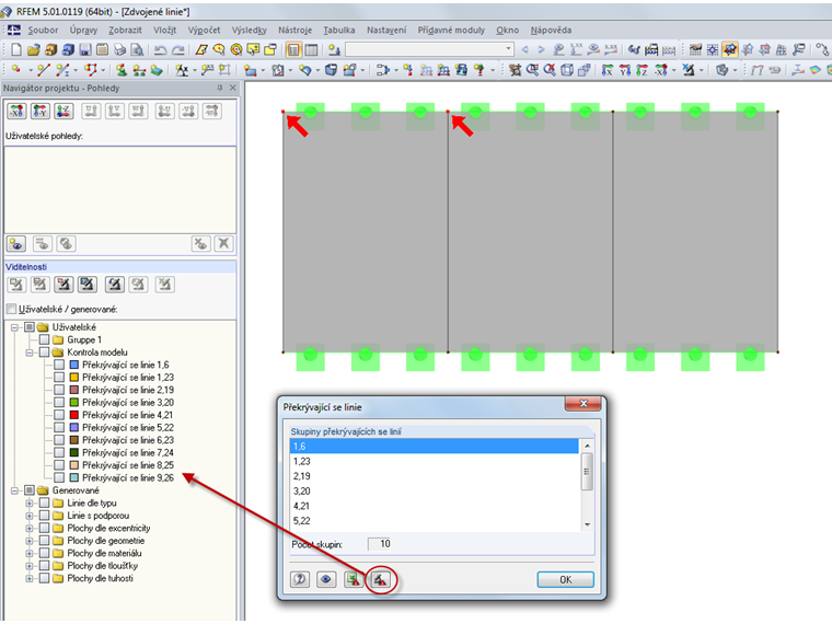 Export překrývajících se linií