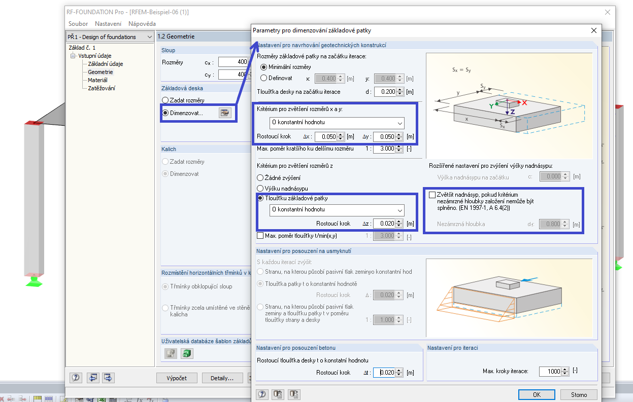 Automatické navrhování geometrie základové desky