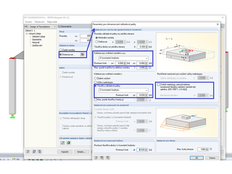Automatické navrhování geometrie základové desky