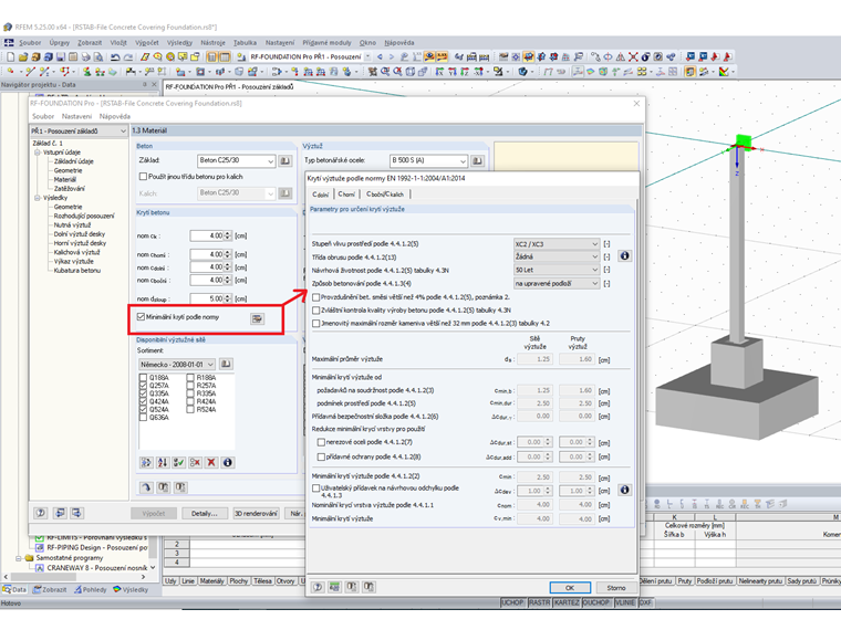 Nastavení krytí betonu podle EN 1992-1-1