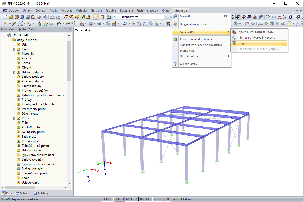 Vyhledání informací o používaných licencích