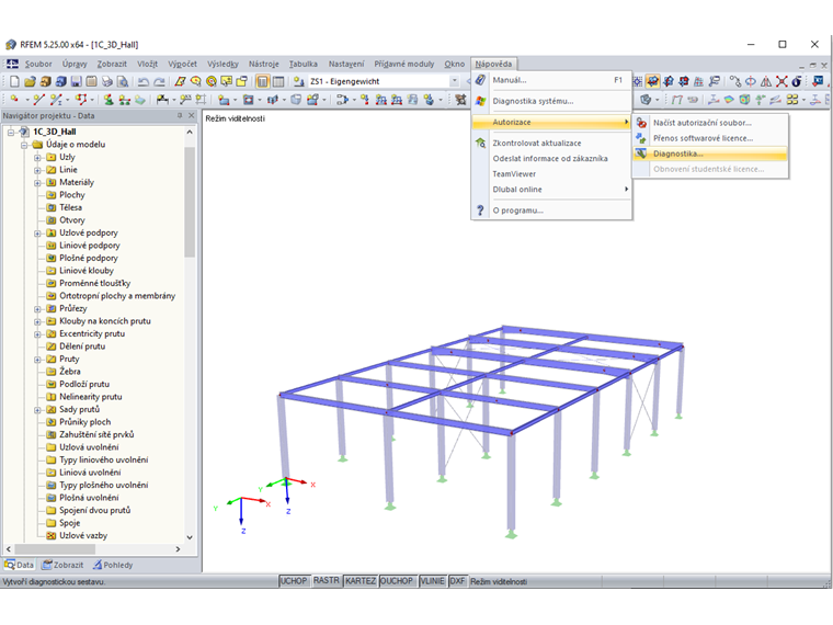 Vyhledání informací o používaných licencích