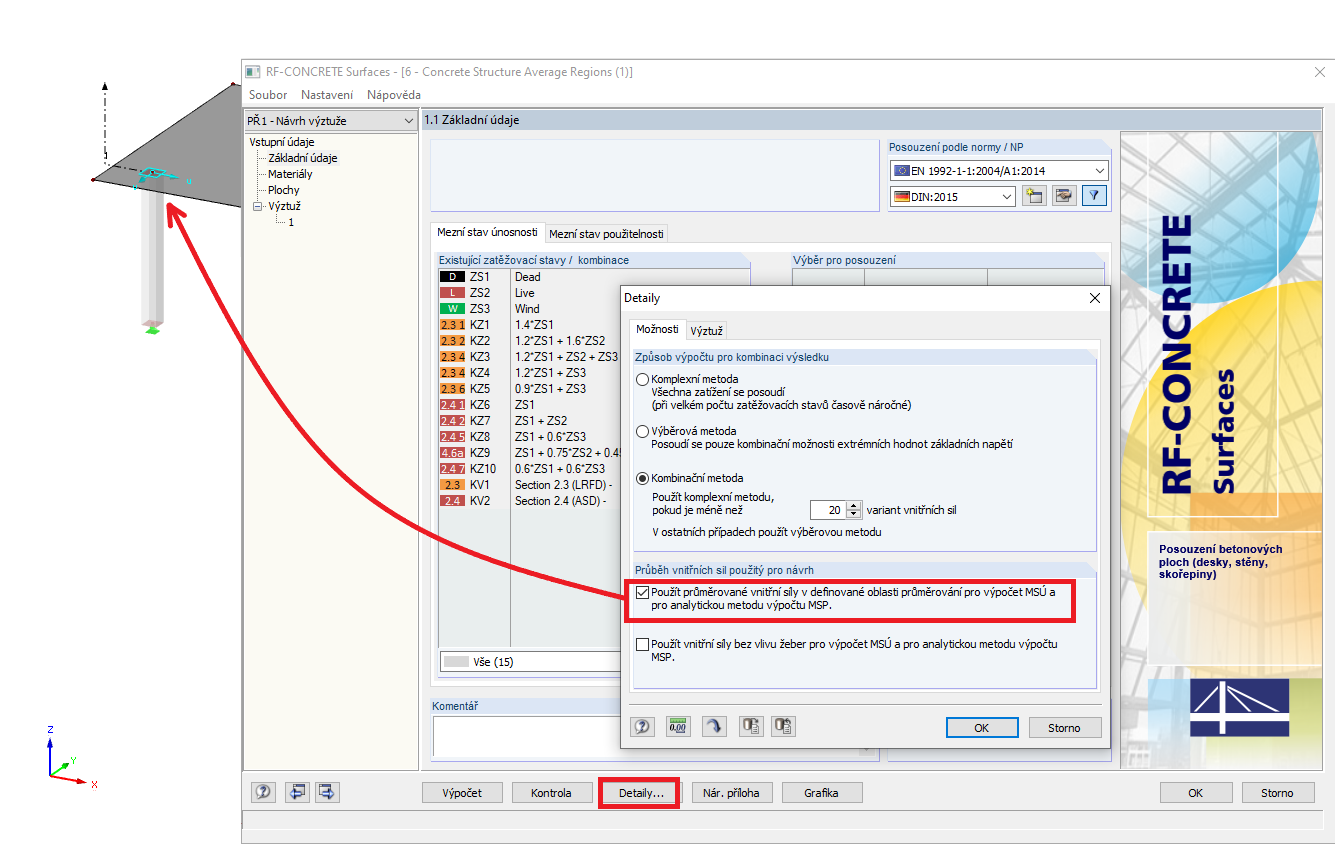 Posouzení s průměrovanými vnitřními silami